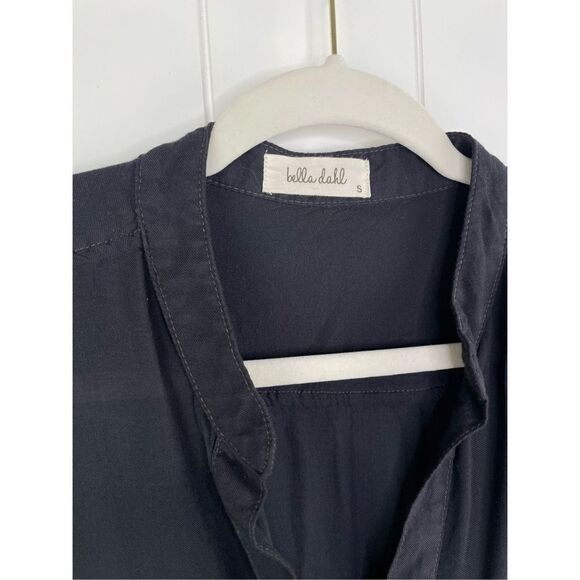 Bella Dahl Black Rayon Dress Tunic V Neck Long Sleeve for Career or Work Size S - Picture 2 of 10